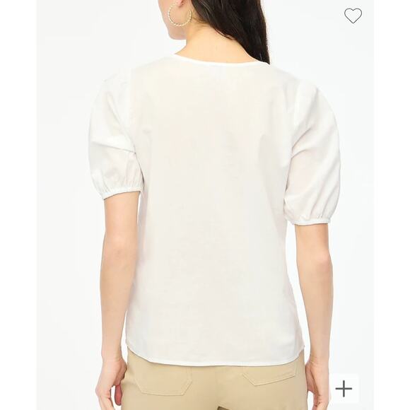 NWT J Crew Short-sleeve V-neck top White Size XS Retail $79.50 - Picture 4 of 7